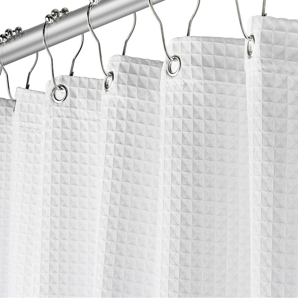Haven Organic Cotton Waffle Shower Curtain 72in x 72in (182cm x 182cm)Sky Gray